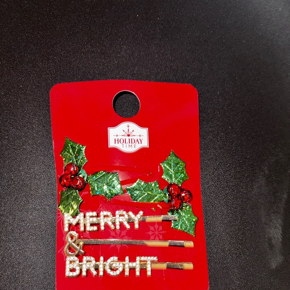 Holiday Time Festive Red and Green Hair Pins